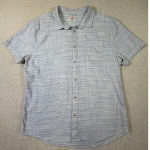 Marine Layer Men L Blue White Striped Short Sleeve Lightweight Summer Shirt